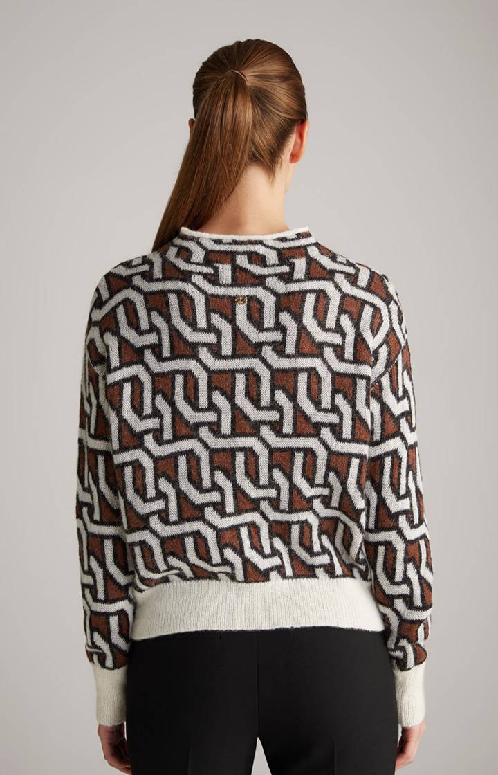 Joop Strick-Pullover In Creme/Braun/Schwarz Gemustert
