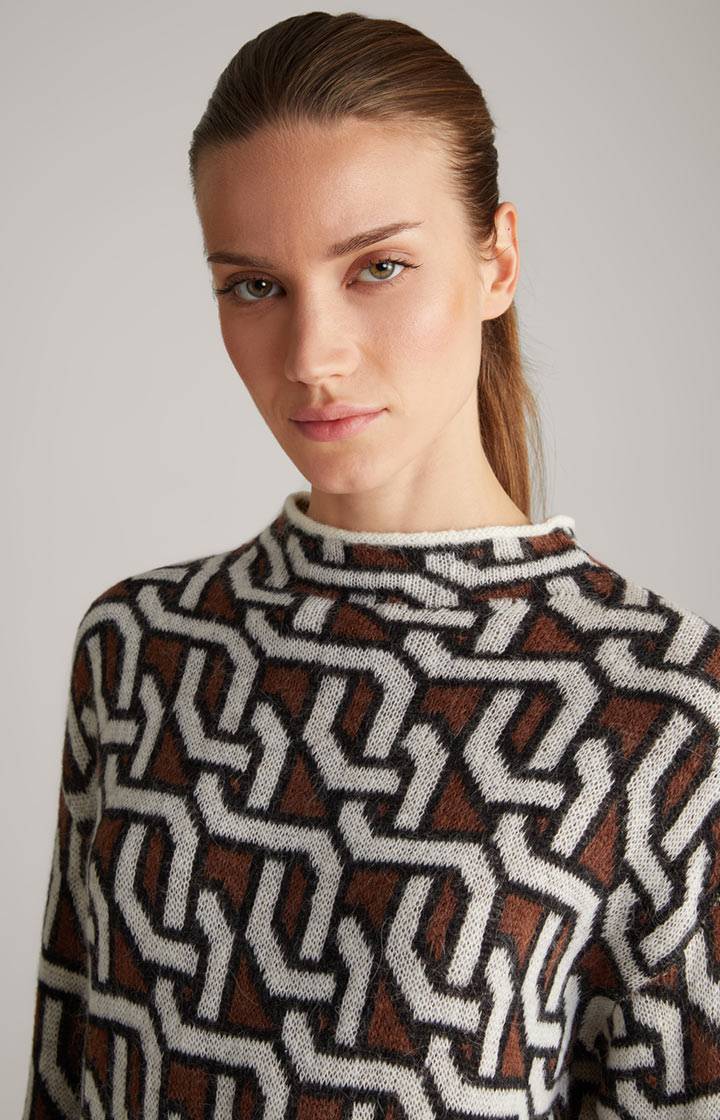 Joop Strick-Pullover In Creme/Braun/Schwarz Gemustert