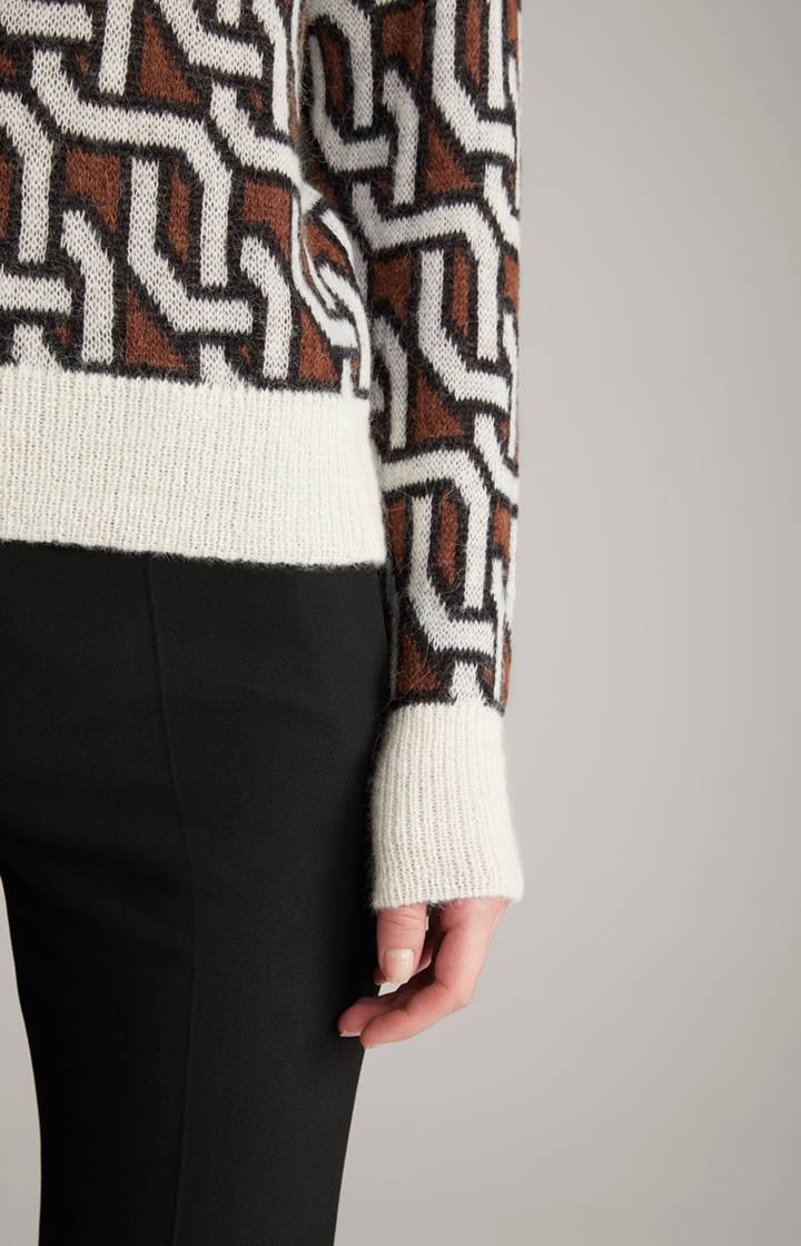 Joop Strick-Pullover In Creme/Braun/Schwarz Gemustert