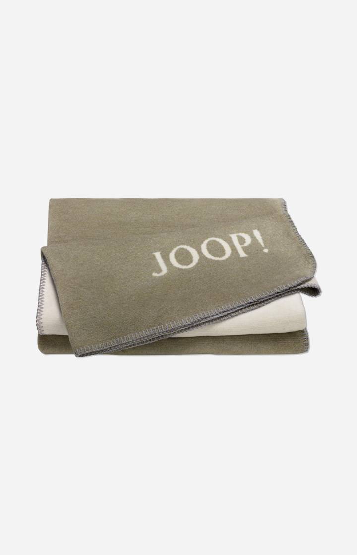 Joop Wohndecke JOOP! MELANGE DOUBLEFACE in Oliv-Natur