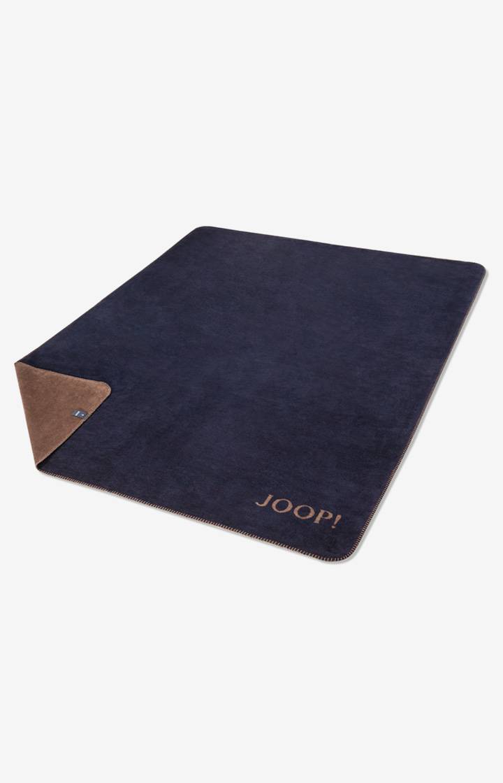 Joop Wohndecke JOOP! UNI-DOUBLEFACE In Marine-Karamell
