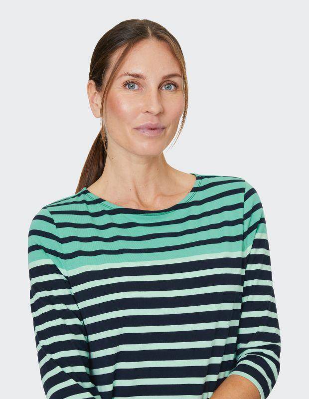 Joy Sportswear 3/4-Arm-Shirt CELIA T-Shirt Mit Feinem Ringeldessign