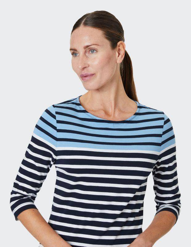 Joy Sportswear 3/4-Arm-Shirt CELIA T-Shirt Mit Feinem Ringeldessign