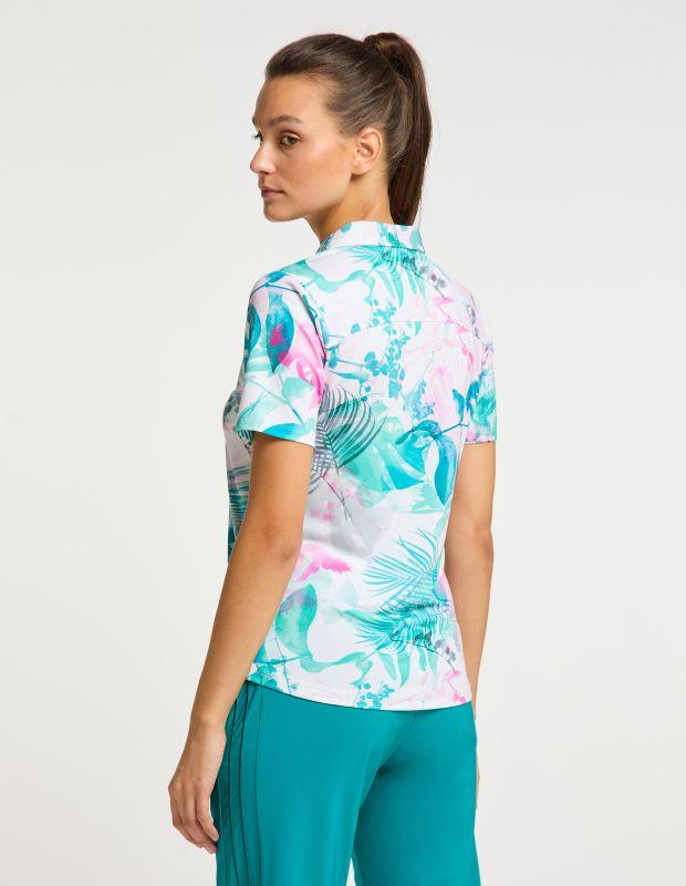 Joy Sportswear Poloshirt EDDA Sportives Poloshirt Mit Tropischem Druckmotiv