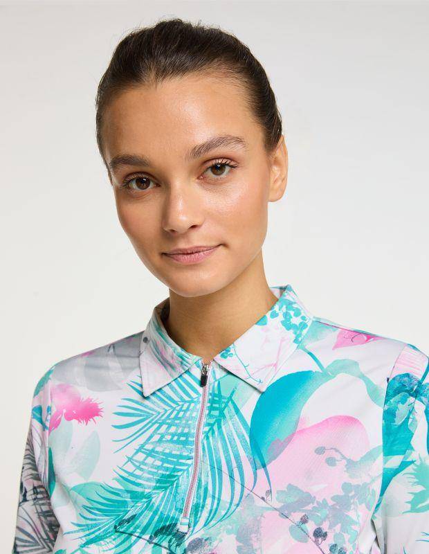 Joy Sportswear Poloshirt EDDA Sportives Poloshirt Mit Tropischem Druckmotiv