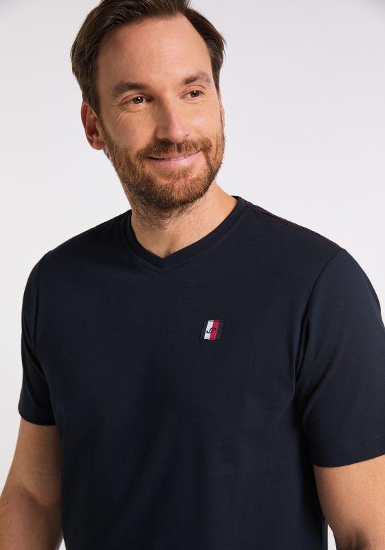 Joy Sportswear Sportshirt MARIUS V-Neck T-Shirt Mit Logo Patch
