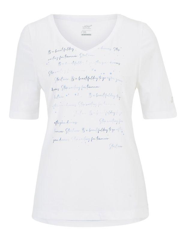 Joy Sportswear T-Shirt ARIA T-Shirt Mit V-Ausschnitt Und Sanftem Schrift-Print