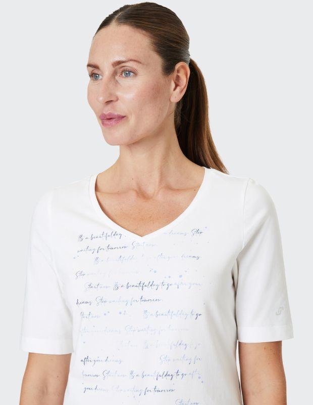 Joy Sportswear T-Shirt ARIA T-Shirt Mit V-Ausschnitt Und Sanftem Schrift-Print