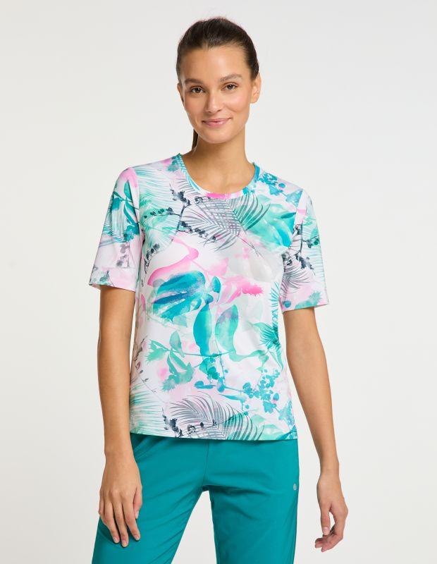 Joy Sportswear T-Shirt CLARA Rundhalsshirt mit tropischem Druckmotiv
