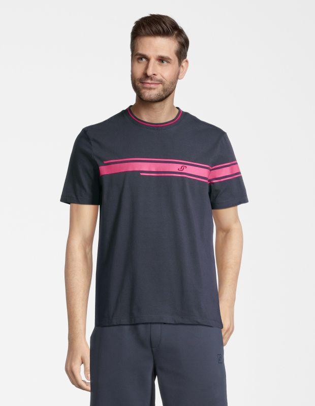 Joy Sportswear T-SHIRT JERSEY G-Style T-Shirt mit Streifen- und Label Print