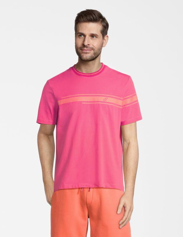 Joy Sportswear T-SHIRT JERSEY G-Style T-Shirt mit Streifen- und Label Print