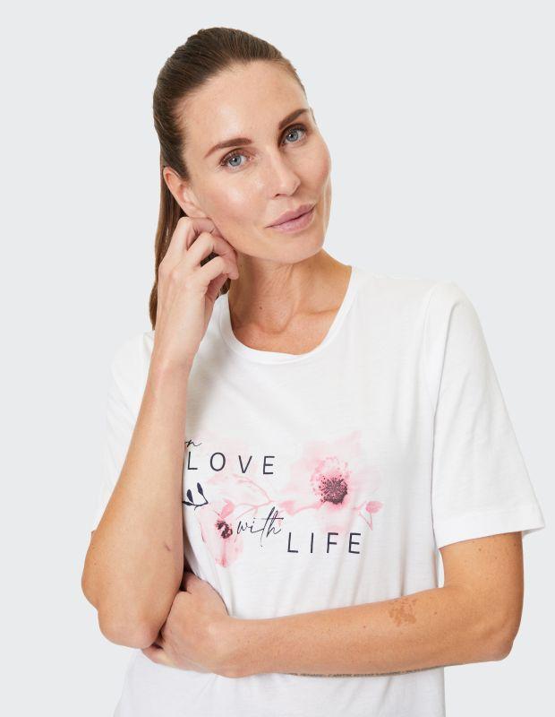 Joy Sportswear T-Shirt LUZIE Lockeres Shirt Mit Floralem Front-Print