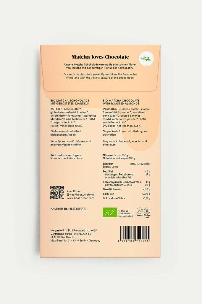 JUKSEREI HEALTH BAR · ORGANIC MATCHA CHOCOLATE ROASTED ALMONDS