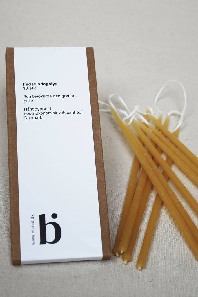 JUKSEREI BISTAD · BEESWAX BIRTHDAY CANDLES 10PAX