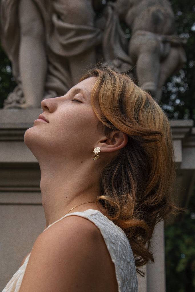 JUKSEREI ROSE DUO EARRINGS