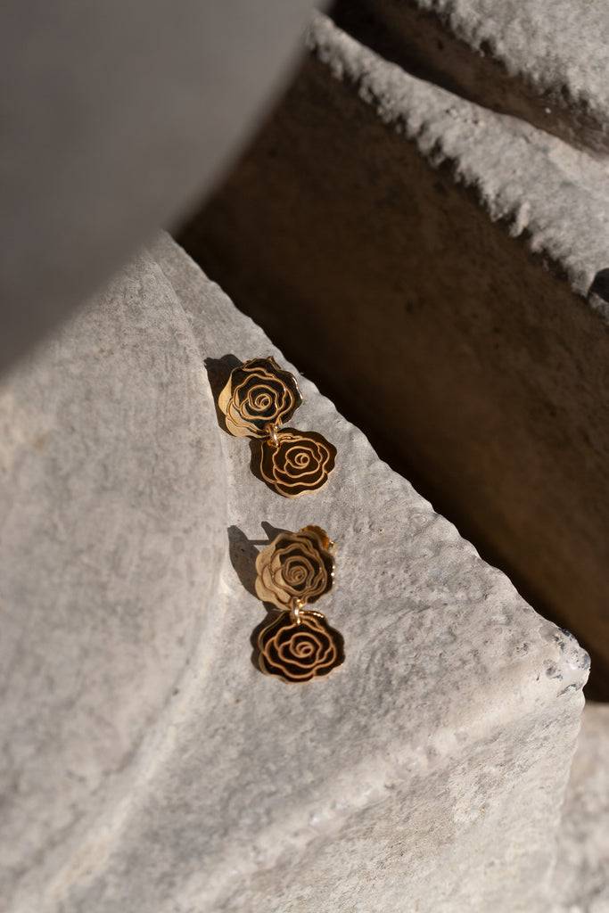 JUKSEREI ROSE DUO EARRINGS