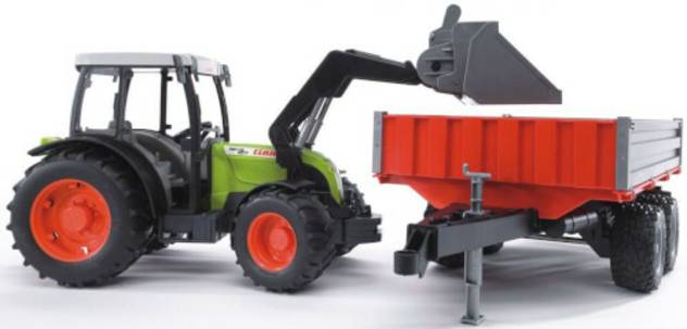 BRUDER 02112 Claas Nectis 267F plus Frontlader mit Anhänger, ab 3 Jahre