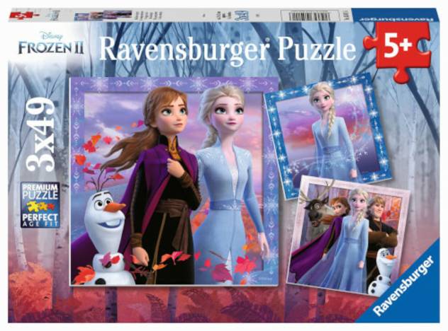 Ravensburger 05011 Puzzle: Disney Die Eiskönigin 2 Die Reise beginnt 3x49 Teile