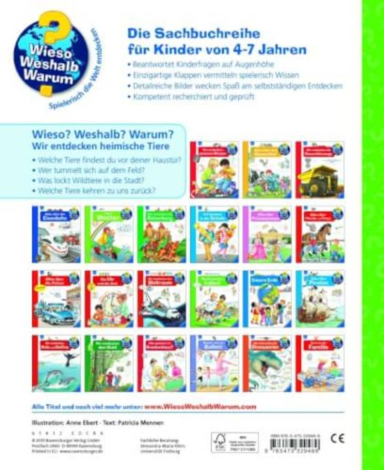 Ravensburger 32948 Wieso?Weshalb?Warum? 71 Wir Entdecken Heimische Tiere