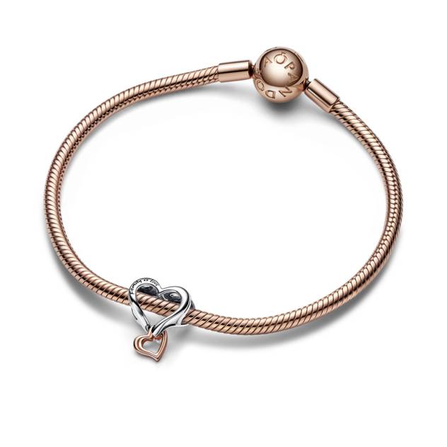 PANDORA Bicolor Offen Gearbeitetes Unendlichkeits-Herz Charm