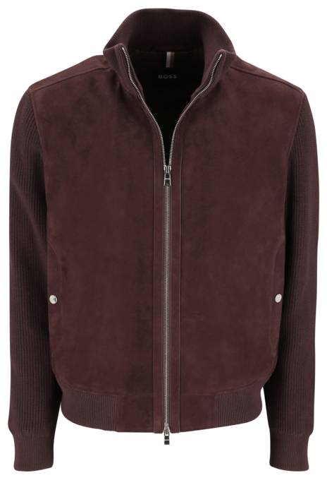 BOSS black Leder-Mix-Jacke "Mersey"