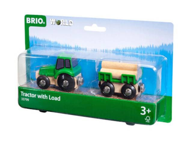 Brio Traktor mit Holz-Anhänger