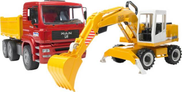 BRUDER MAN TGA Kipper+Liebherr Schaufelbagger