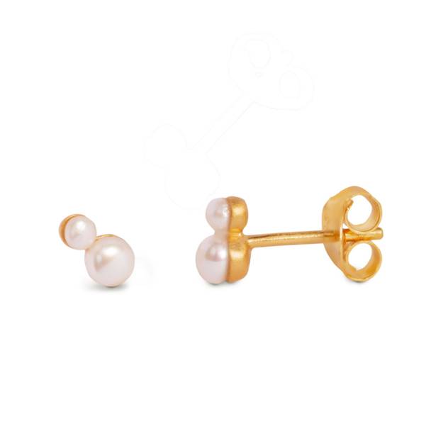 byBiehl Ohrring "Pearl Double Stud - GP"