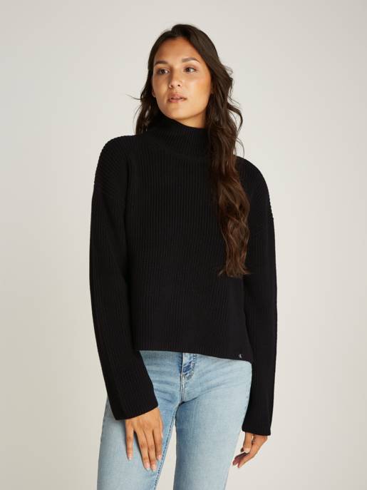 CALVIN KLEIN JEANS CHUNKY LOOSE HIGH NECK SWEATER
