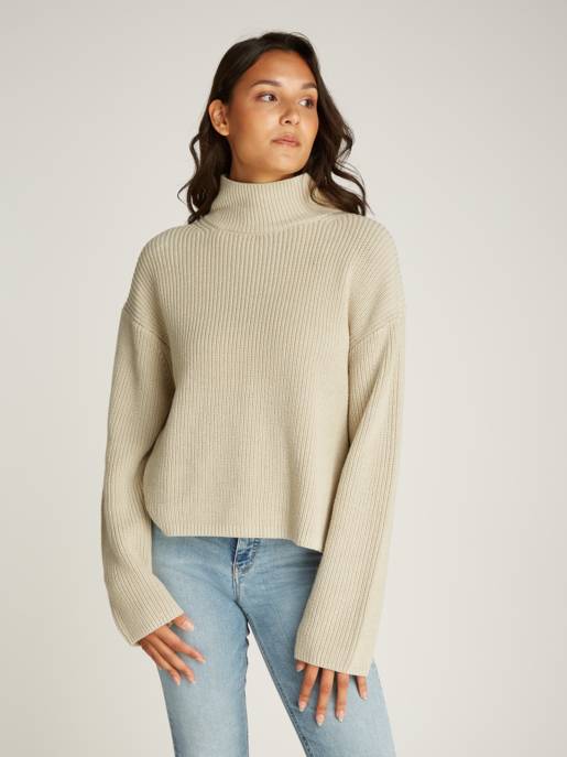 CALVIN KLEIN JEANS CHUNKY LOOSE HIGH NECK SWEATER
