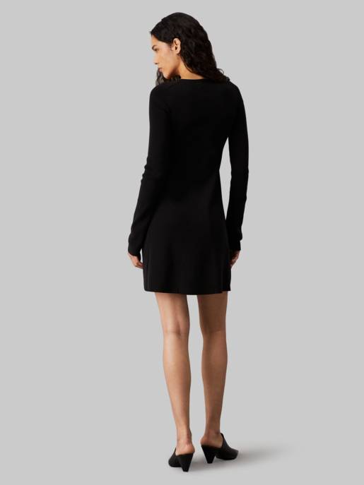 CALVIN KLEIN JEANS CK INTARSIA SWEATER DRESS