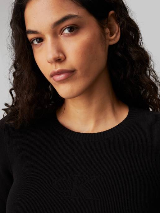 CALVIN KLEIN JEANS CK INTARSIA SWEATER DRESS