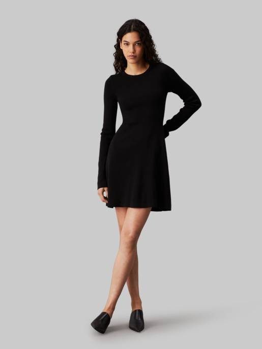CALVIN KLEIN JEANS CK INTARSIA SWEATER DRESS