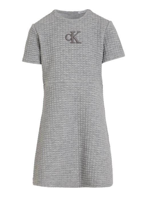 CALVIN KLEIN JEANS JACQUARD QUILTED SS DRESS