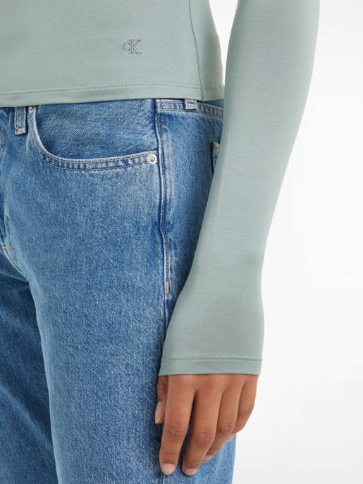 CALVIN KLEIN JEANS MODAL DETAIL LS TOP