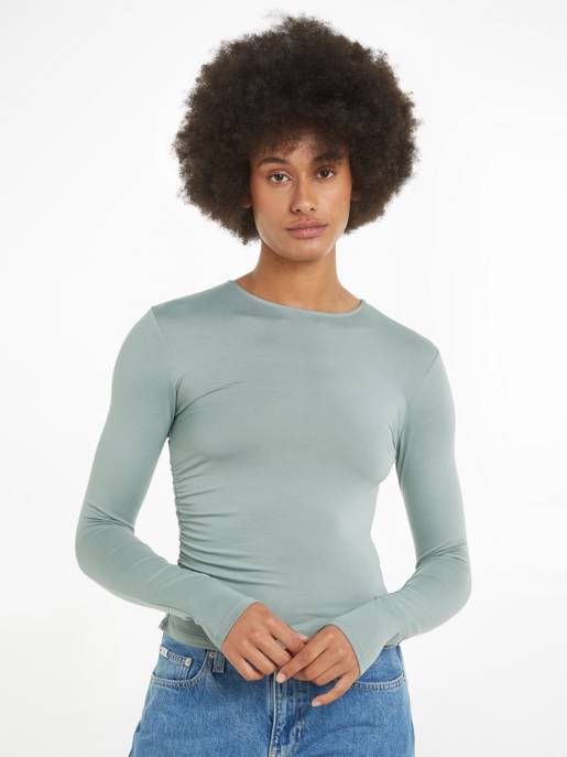 CALVIN KLEIN JEANS MODAL DETAIL LS TOP