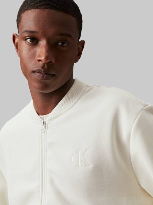 CALVIN KLEIN JEANS MONOLOGO APPLIQUE KNIT BOMBER