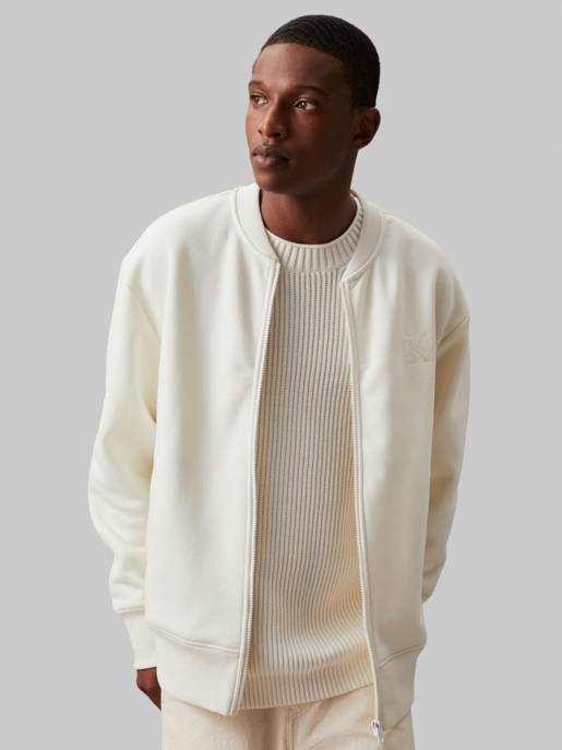 CALVIN KLEIN JEANS MONOLOGO APPLIQUE KNIT BOMBER