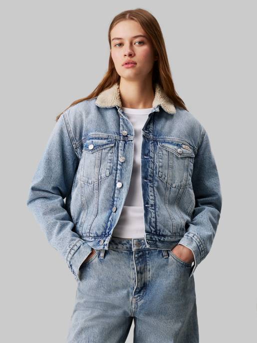 CALVIN KLEIN JEANS REGULAR SHERPA DENIM JACKET