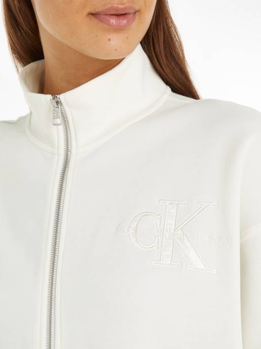 CALVIN KLEIN JEANS SATIN APPLIQUE ZIP-THROUGH