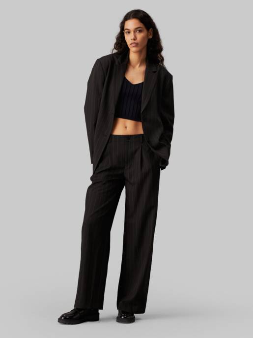 CALVIN KLEIN JEANS SOFT CREPE PINSTRIPE PANT