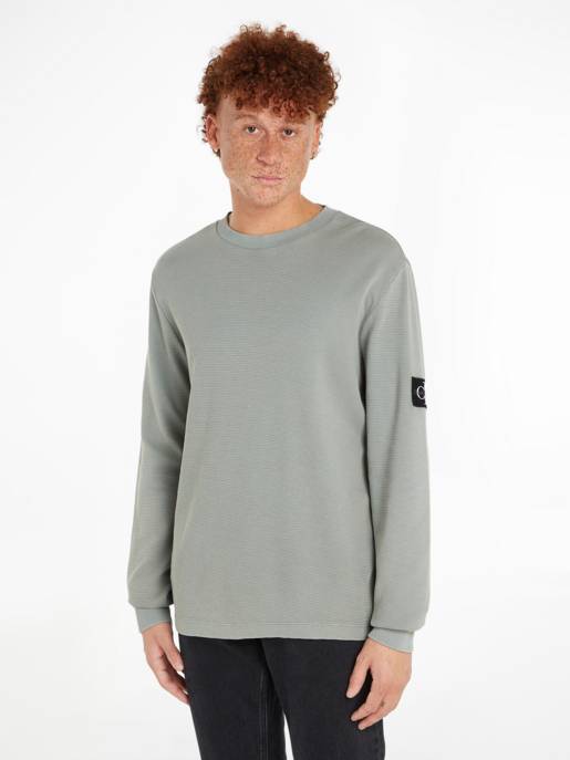 CALVIN KLEIN JEANS Sweatshirt "Washed Badge Waffle"