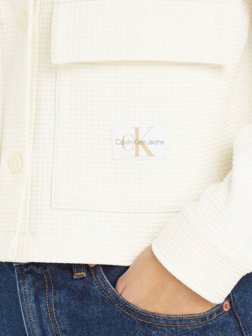 CALVIN KLEIN JEANS WAFFLE KNIT TRUCKER JACKET