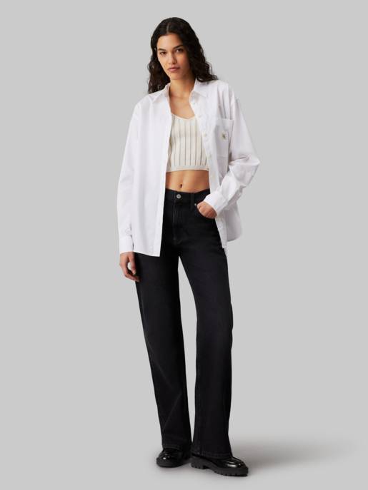 CALVIN KLEIN JEANS WOVEN LABEL RELAXED SHIRT