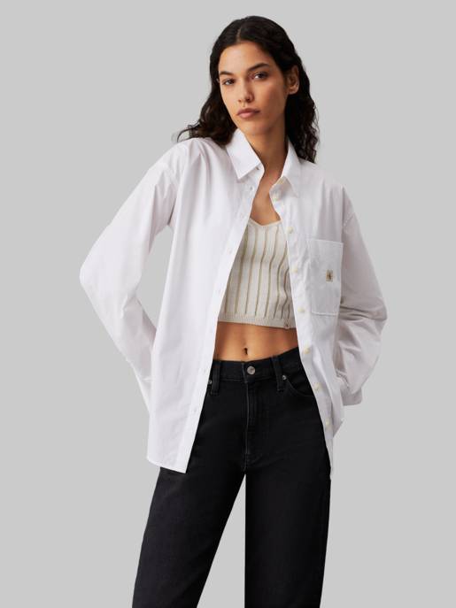 CALVIN KLEIN JEANS WOVEN LABEL RELAXED SHIRT