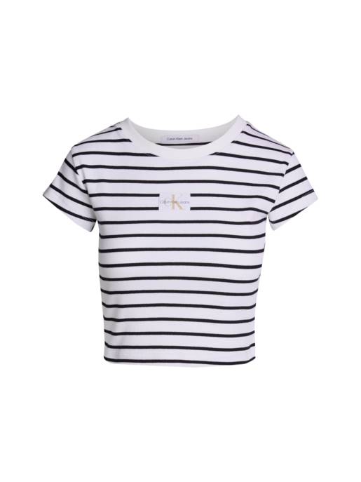 CALVIN KLEIN JEANS WOVEN LABEL RIB BABY TEE