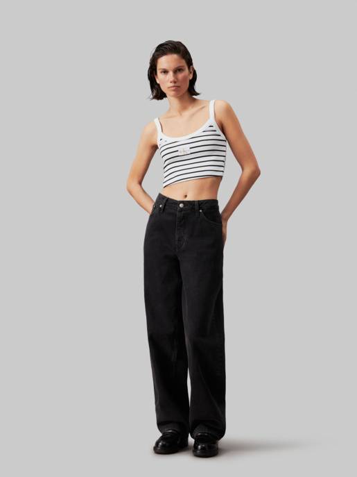 CALVIN KLEIN JEANS WOVEN LABEL RIB BRALETTE