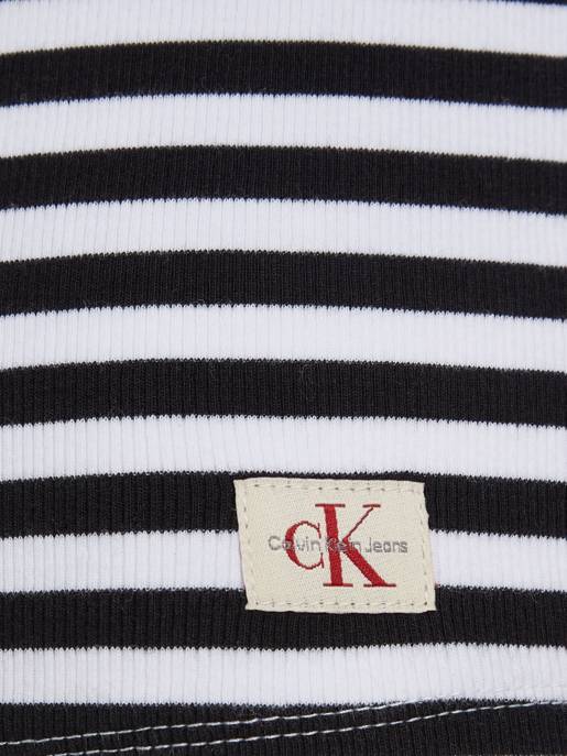 CALVIN KLEIN JEANS WOVEN LABEL RIB LONG SLEEVE