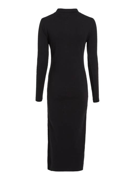 CALVIN KLEIN JEANS WOVEN LABEL RIB POLO LS DRESS