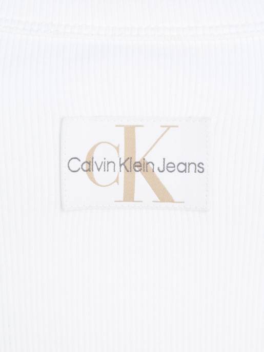 CALVIN KLEIN JEANS WOVEN LABEL RIB TANK